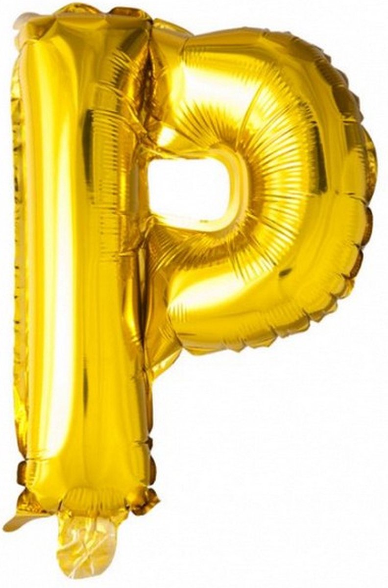 folieballon letter P 102 cm goud