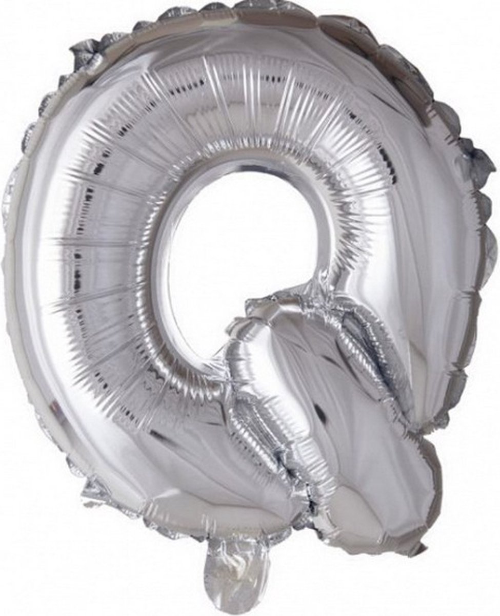 folieballon letter Q 102 cm zilver