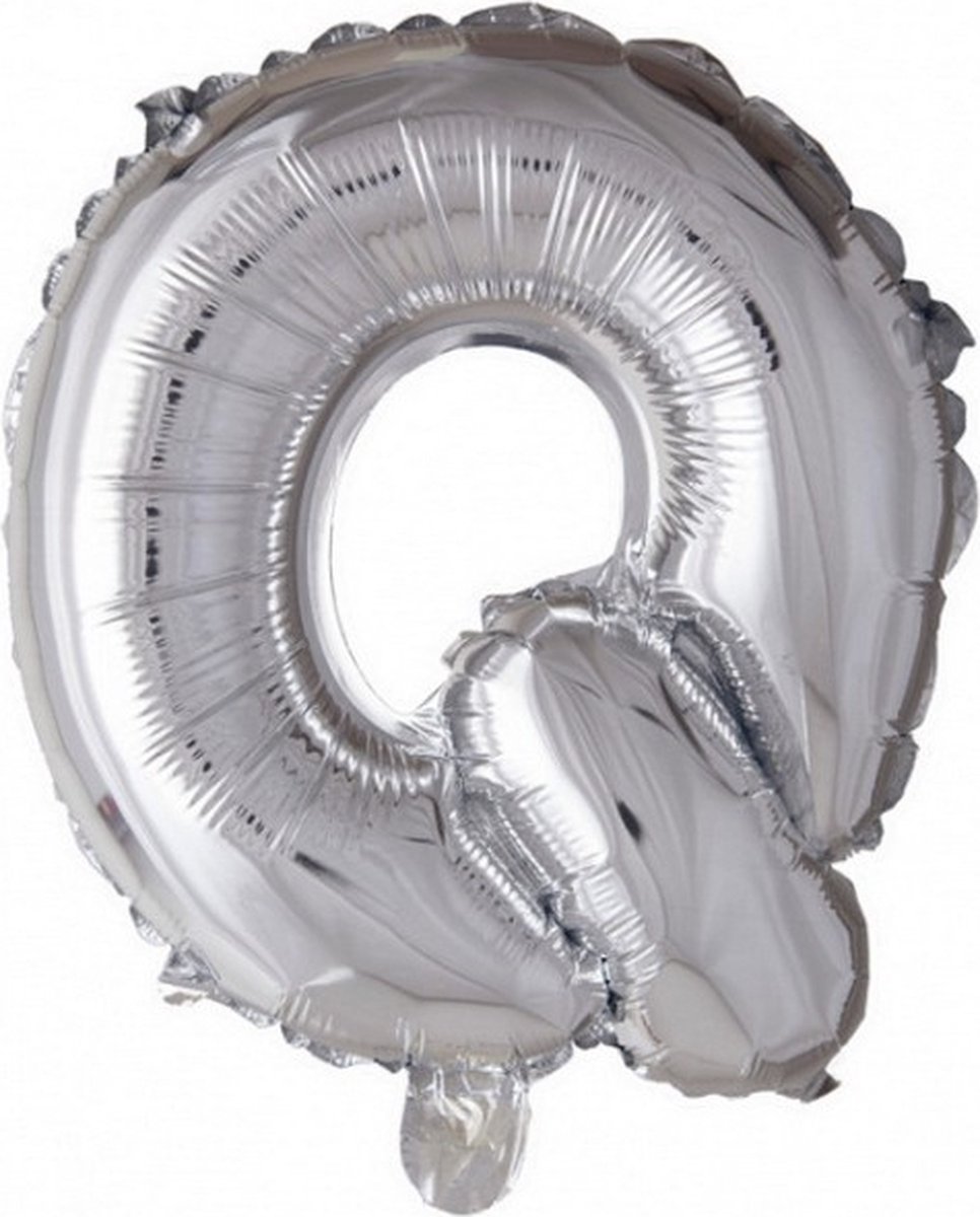 folieballon letter Q 41 cm zilver