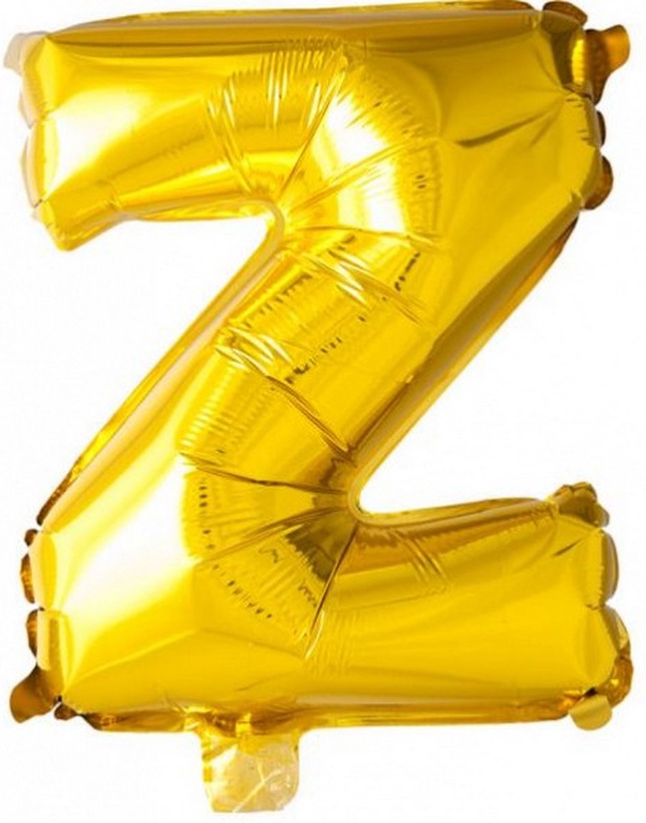 folieballon letter Z 16 cm goud