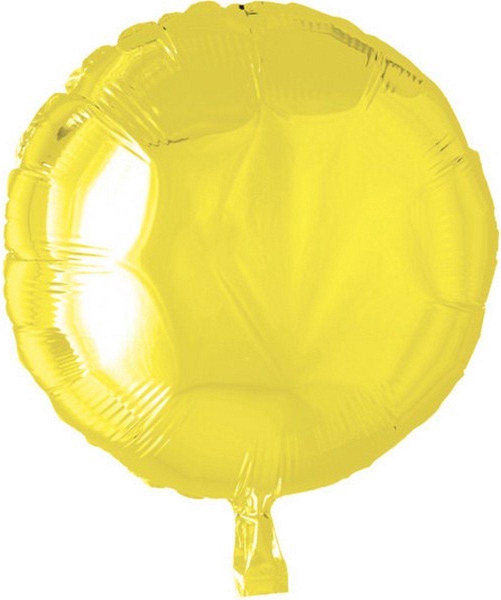 folieballon rond 45 cm geel