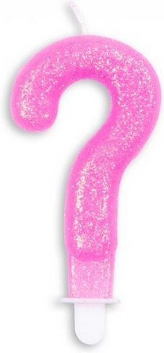 verjaardagkaars ? glitter 7 cm wax roze