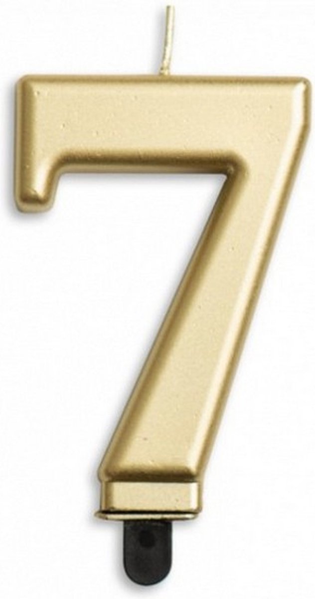 verjaardagskaars cijfer 7 wax 7,8 cm goud