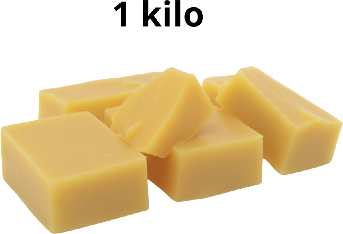 Bijenwas Blokjes 1 Kilo- Ideaal voor DIY Projecten Smel makkelijker - Voordeliger dan korrels - Bijenwas Kaarsen Gezondheids- en Milieuvriendelijk-kaarsen maken - bijenwasblokjes- kaarsen maken -