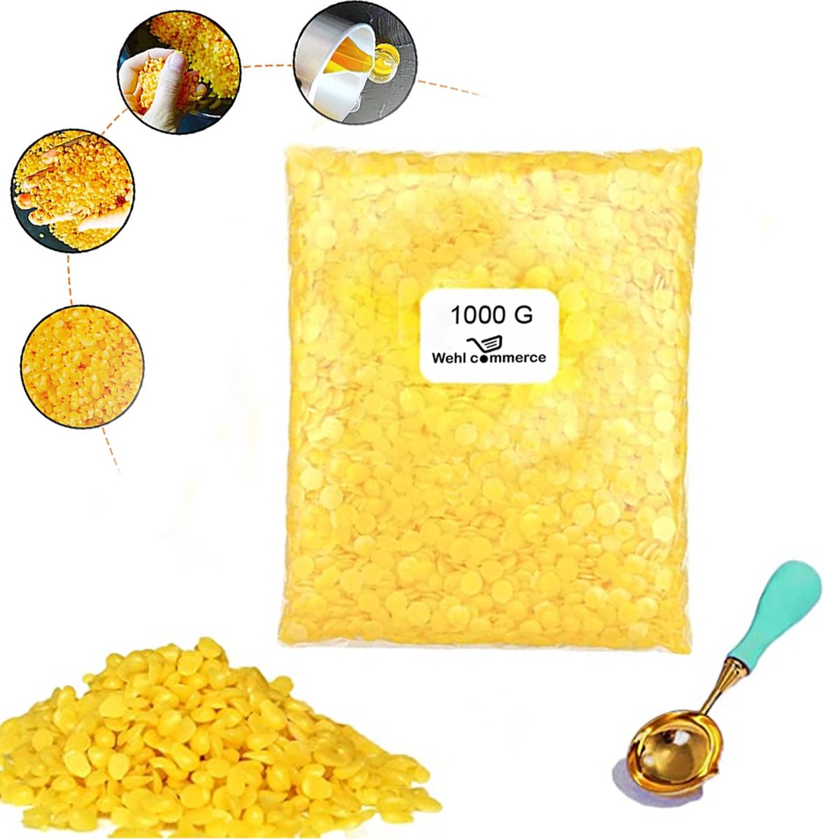 Bijenwas korrels - bijenwas - 1 kilo -  100% zuiver - bijenwas puur - bijenwas kaarsen maken - lippenbalsem maken - bijenwas wraps maken