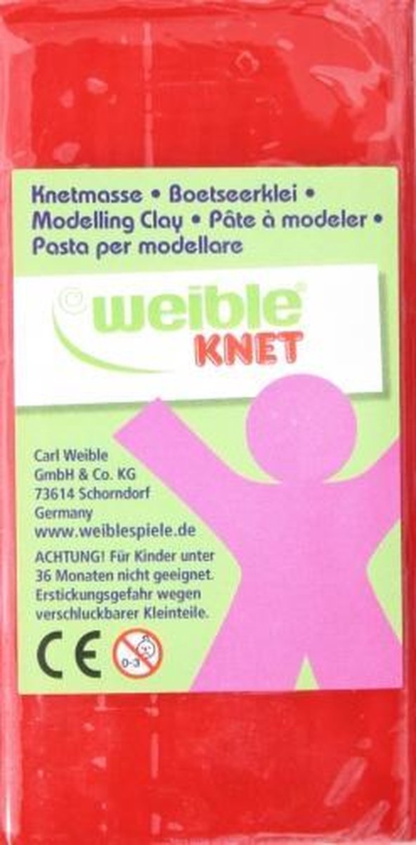 Fantasie Klei Blokvorm 250 Gram Rood