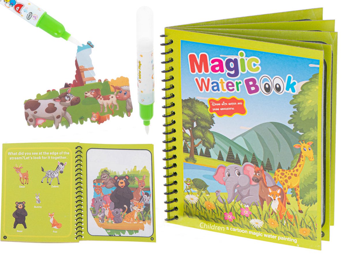 Waterboek met marker groene safari