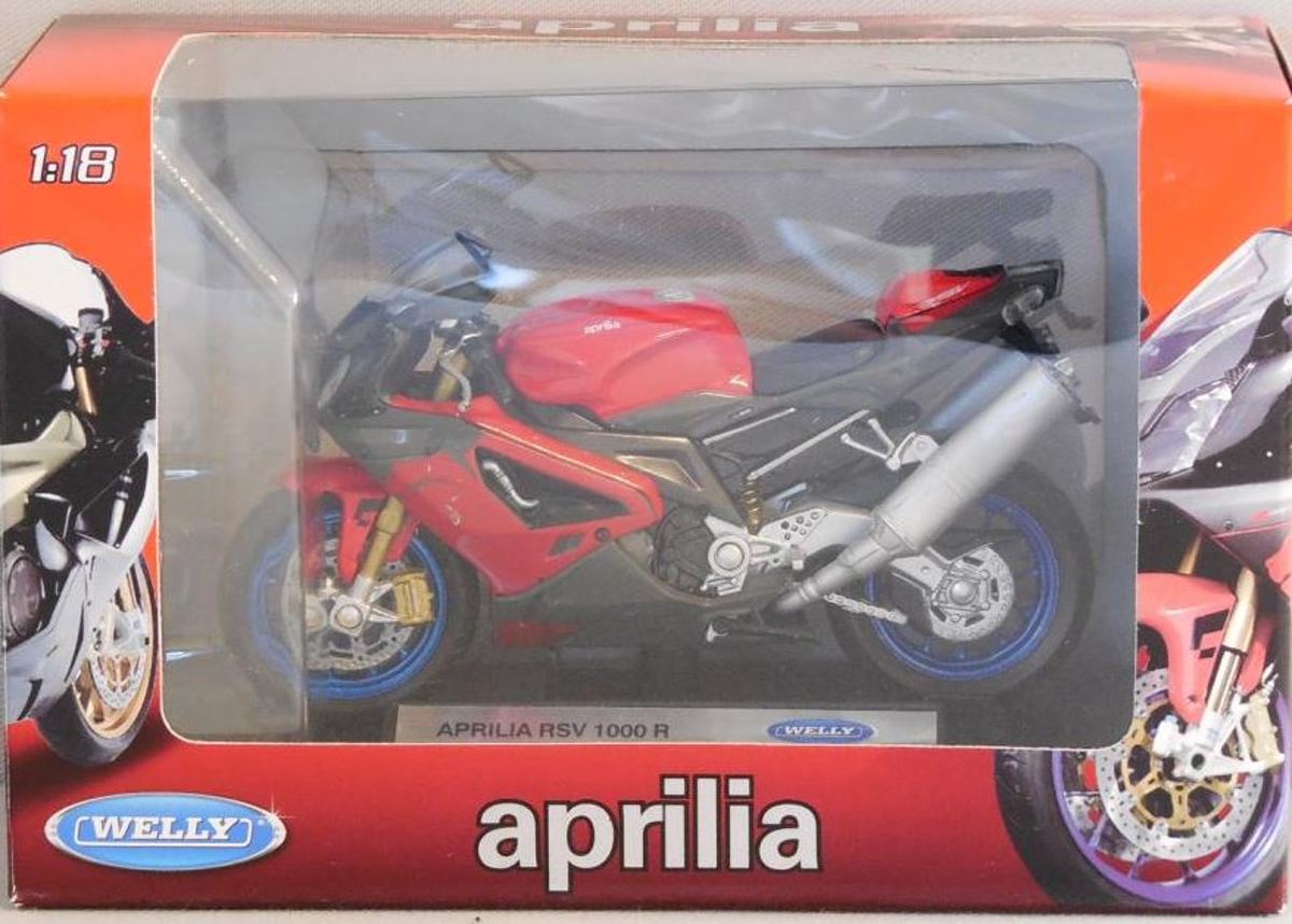 Aprilia RSV 1000 R 1:18 Welly Rood / Grijs / Blauw 041267