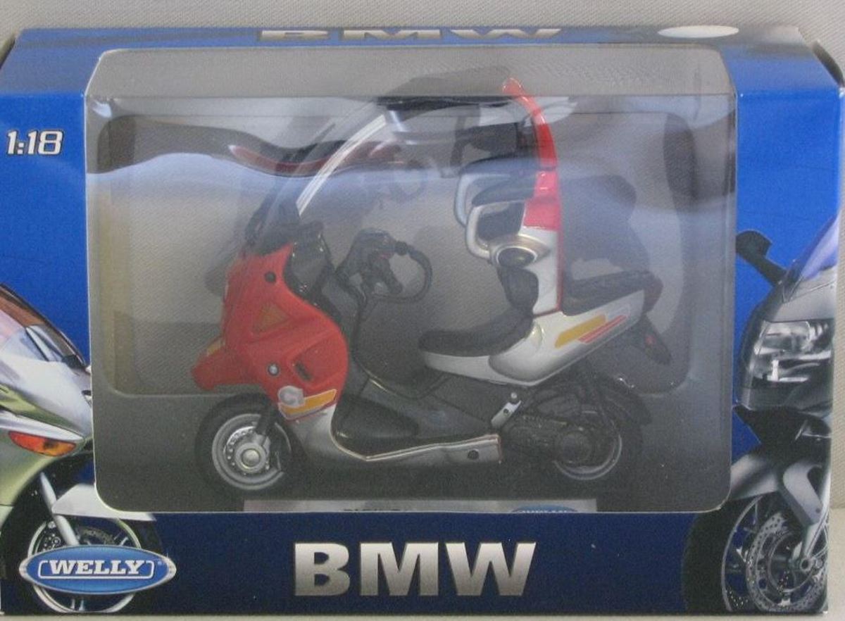 BMW C1 1:18 Welly Rood / Grijs B19660-PW