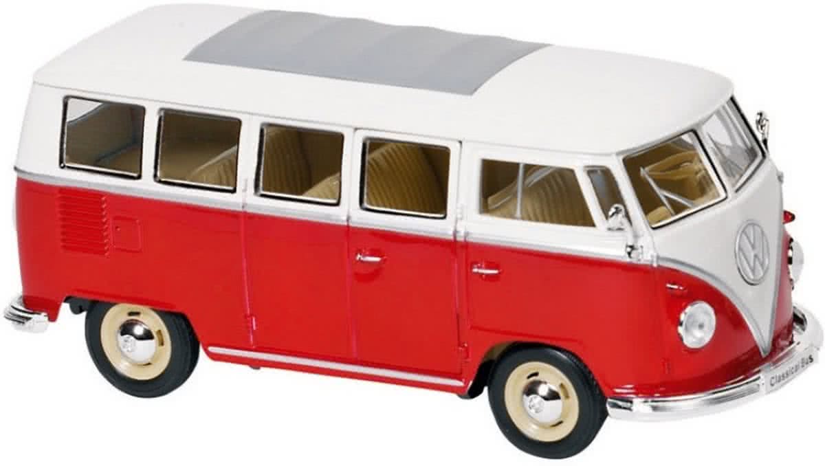 Fx Metalen volkswagen bus t1 1962: 18 cm rood