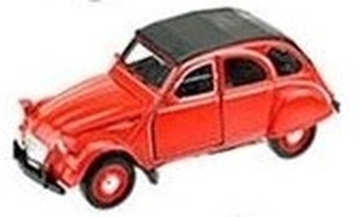 Modelauto Citroen 2CV rood Afm. 5 x 4 x 11,5 cm