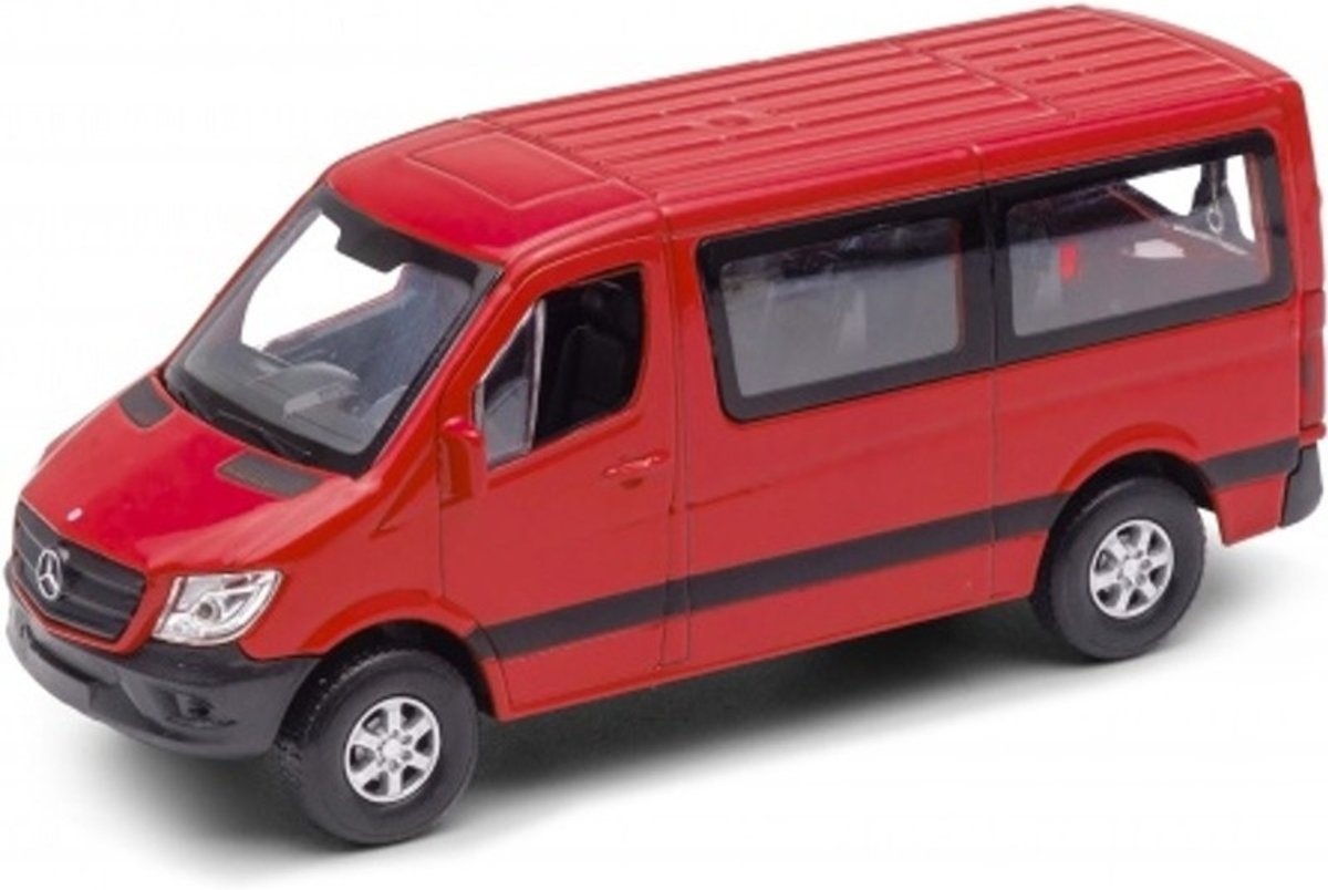 Modelauto Mercedes Benz Sprinter rood 1:34