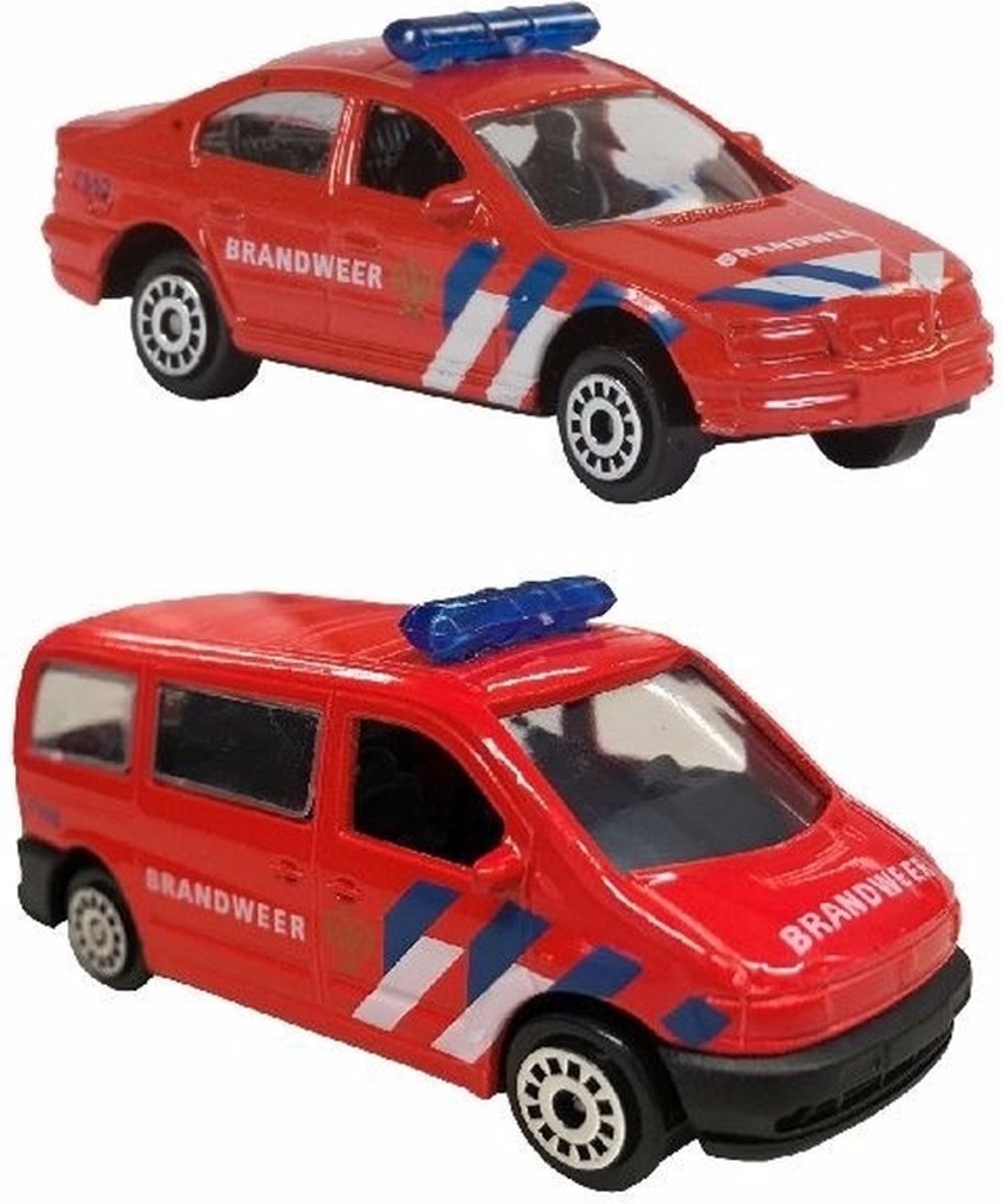 Nederlandse brandweer speelgoed modelauto set 2-dlg