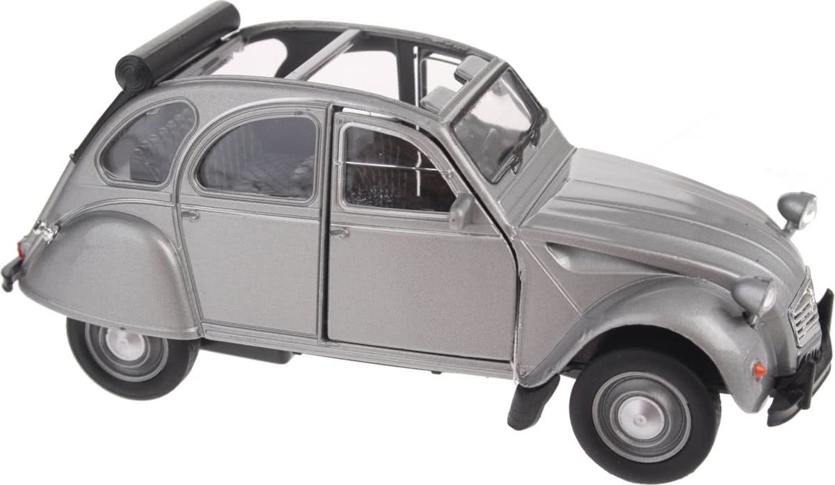 Welly Metalen Citroën 2cv Cabrio 11,7 Cm Zilver