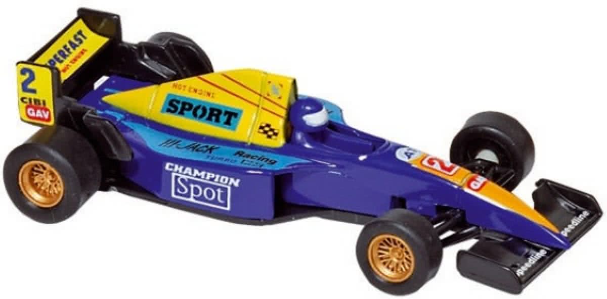 Welly Metalen auto: formule 1 racer blauw 10,7 cm