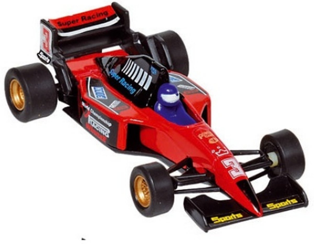 Welly Metalen auto: formule 1 racer rood 10,7 cm