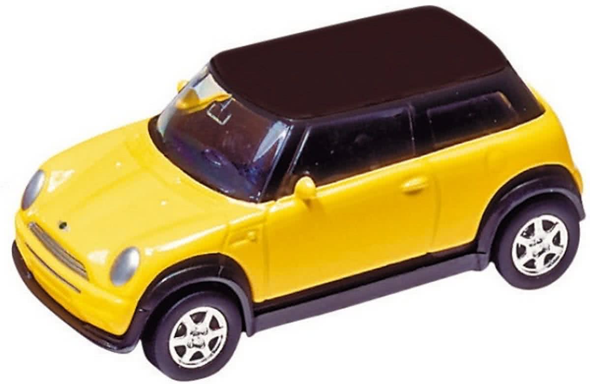 Welly Metalen mini cooper: geel 7 cm