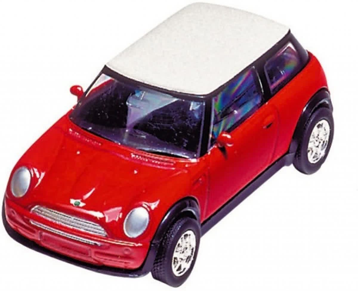 Welly Metalen mini cooper: rood 7 cm