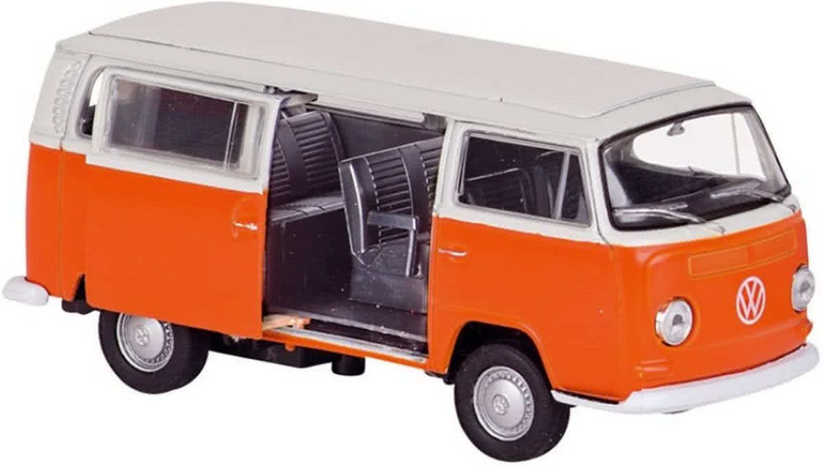 Welly Metalen volkswagen bus 1972: 11,6 cm oranje