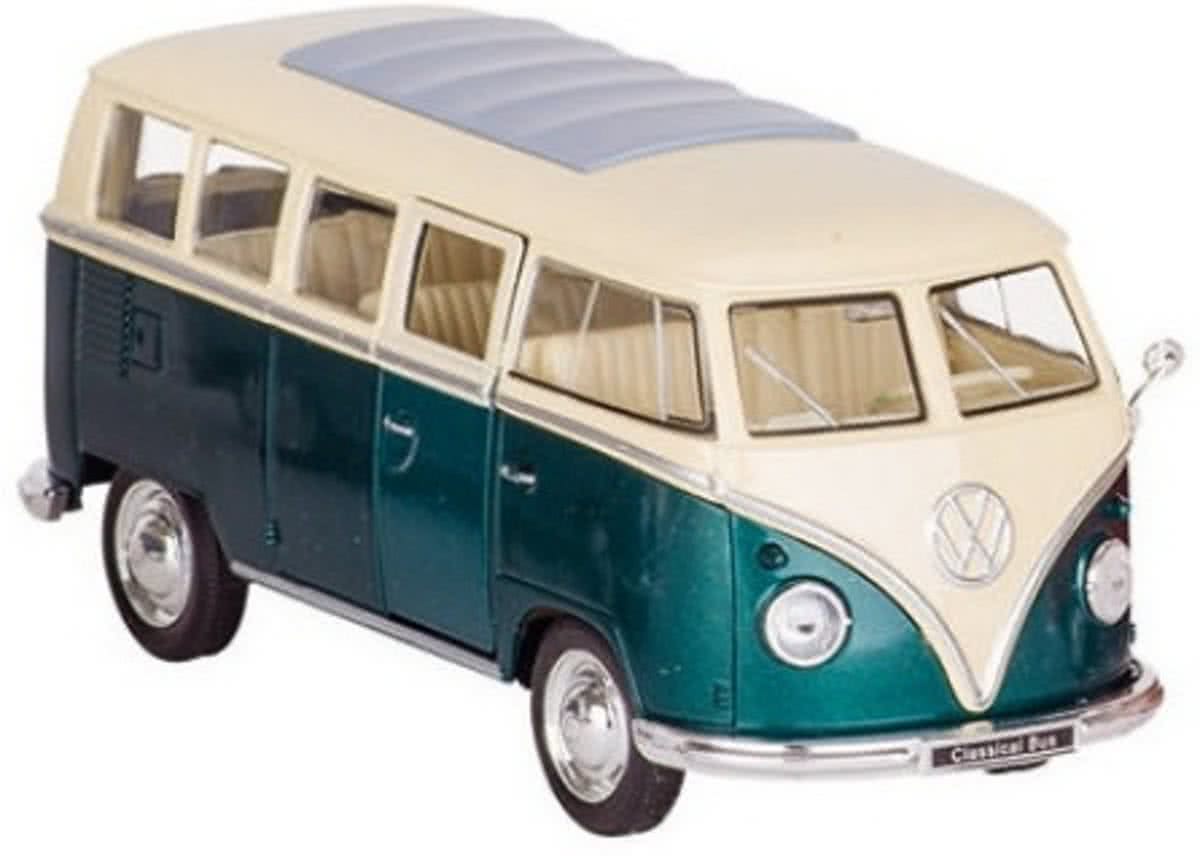 Welly Metalen volkswagen bus t1: groen 13,5 cm