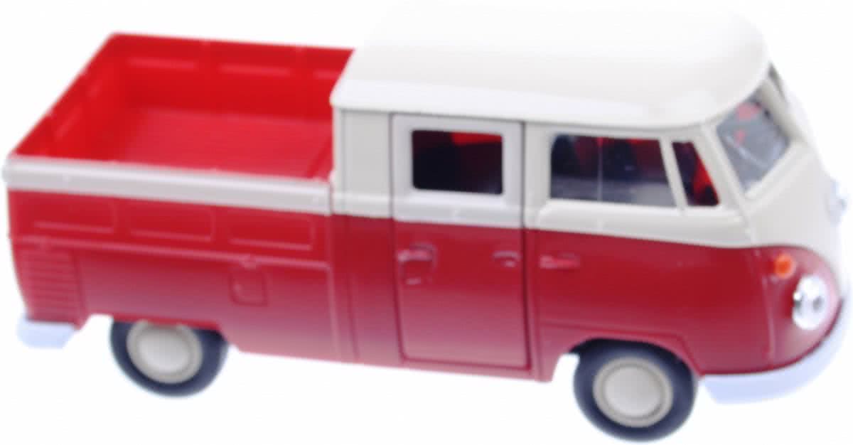 Welly Metalen volkswagen t1 doka pick-up: 11,5 cm rood