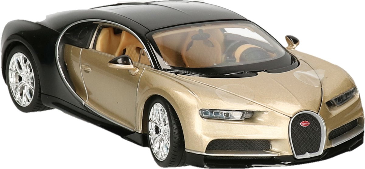 Welly Modelauto - Bugatti Chiron 2017 - goud - 19 x 8 x 5 cm