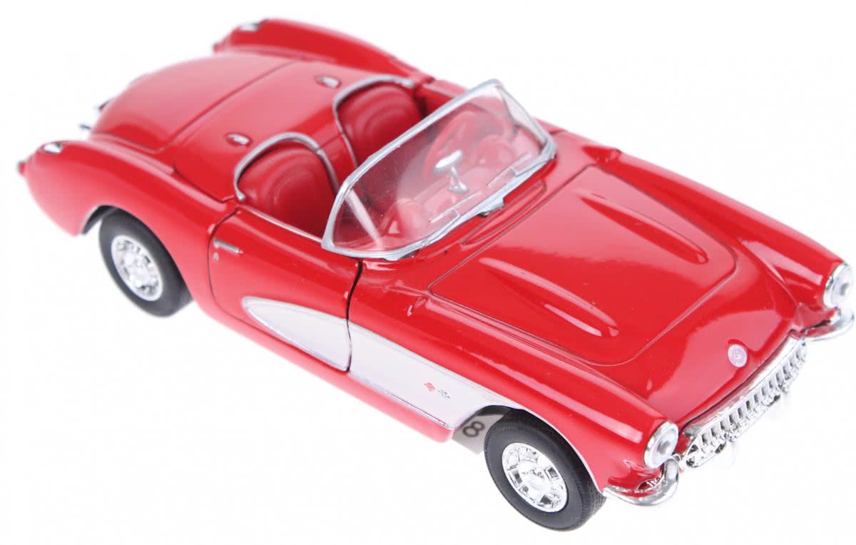 Welly Schaalmodel Chevrolet 57 Corvette Open Dak Rood