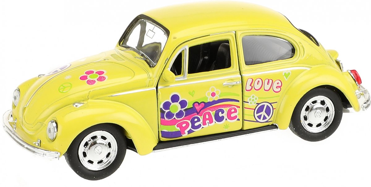 Welly Volkswagen Beetle Peace Geel 10,5 Cm