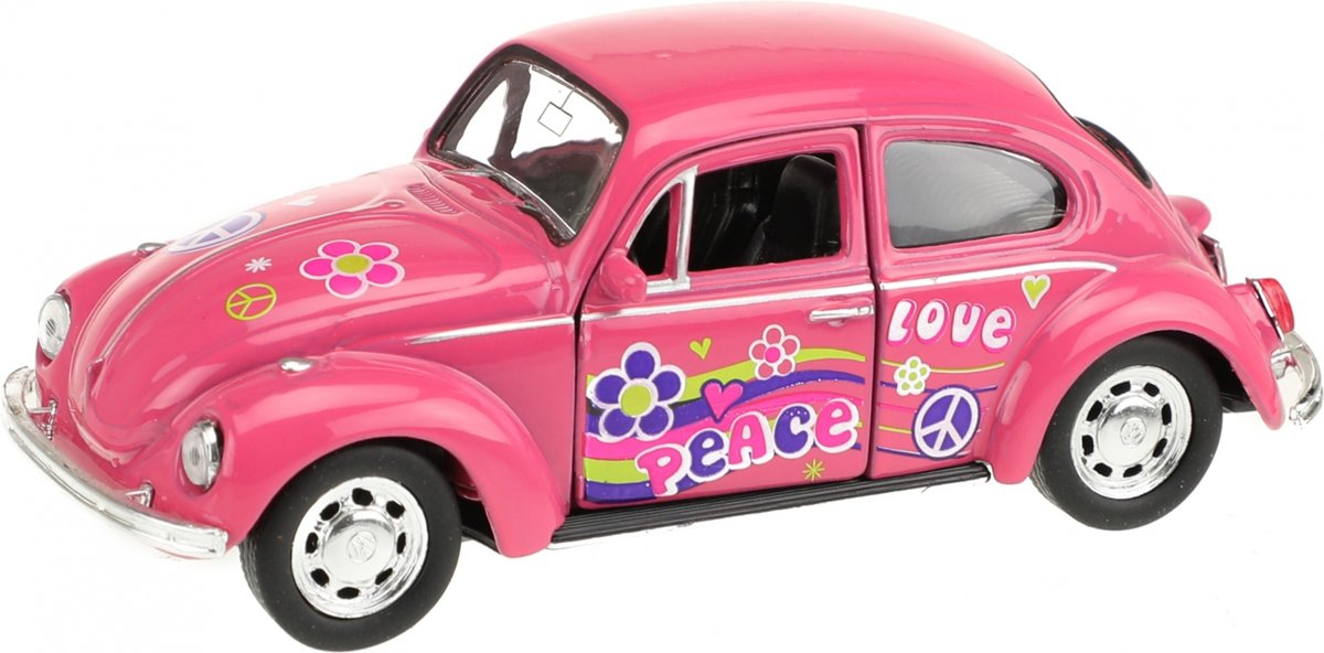 Welly Volkswagen Beetle Peace Roze 10,5 Cm