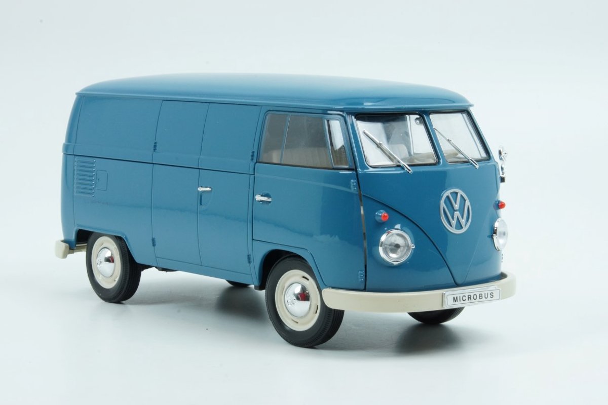 Welly Volkswagen T1 Microbus 1963 - Blauw - Schaal 1:18