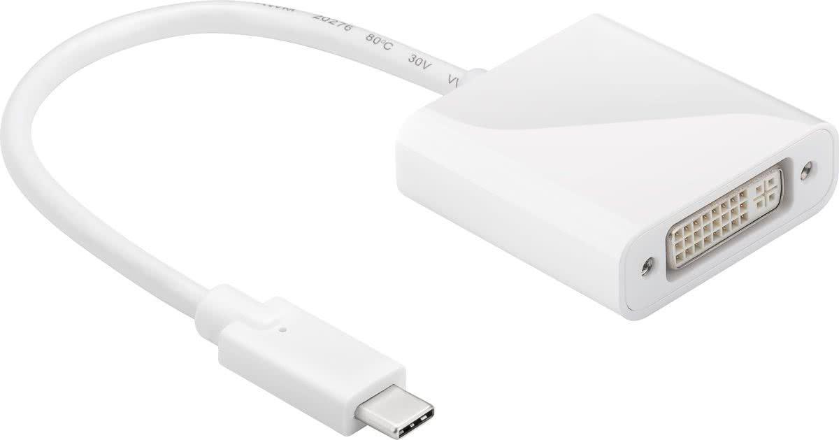 Wentronic USB-C/DVI USB-C DVI-I Wit kabeladapter/verloopstukje