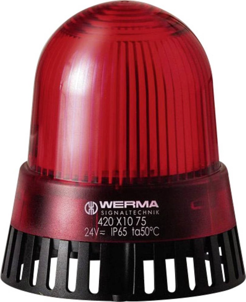 Werma Signaltechnik Combi-signaalgever LED 420.110.75 Rood Continulicht 24 V/AC, 24 V/DC 92 dB