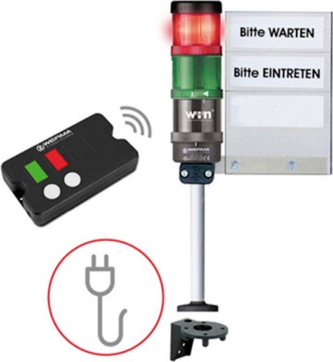 Werma Signaltechnik Toegangscontrole SignalSET draadloos 64919101 Toegangscontrole, Bediening op afstand Groen, Rood 1