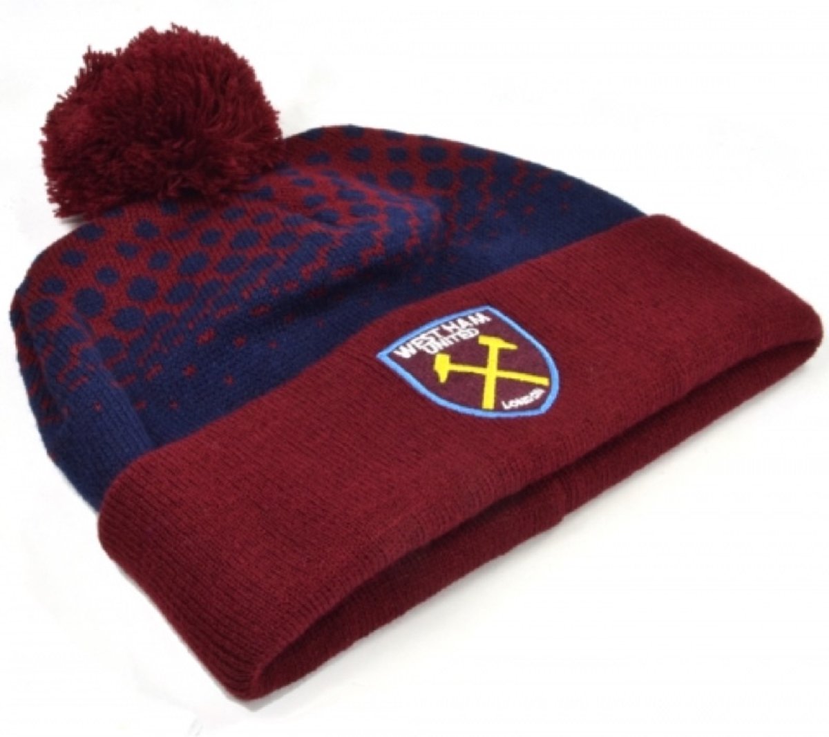 West Ham Fade Design Bobble Hat