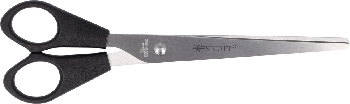 Westcott kantoorschaar - 17,1cm - roestvrij stalen bladen - zwarte kunststof handgreep - linkshandig - AC-E31172