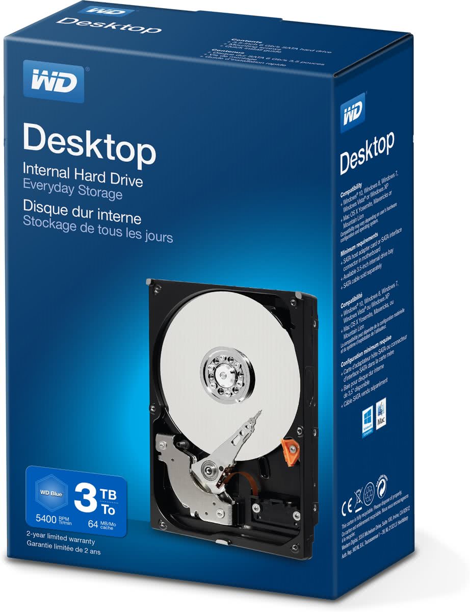 Western Digital Desktop Everyday 3000GB SATA III interne harde schijf