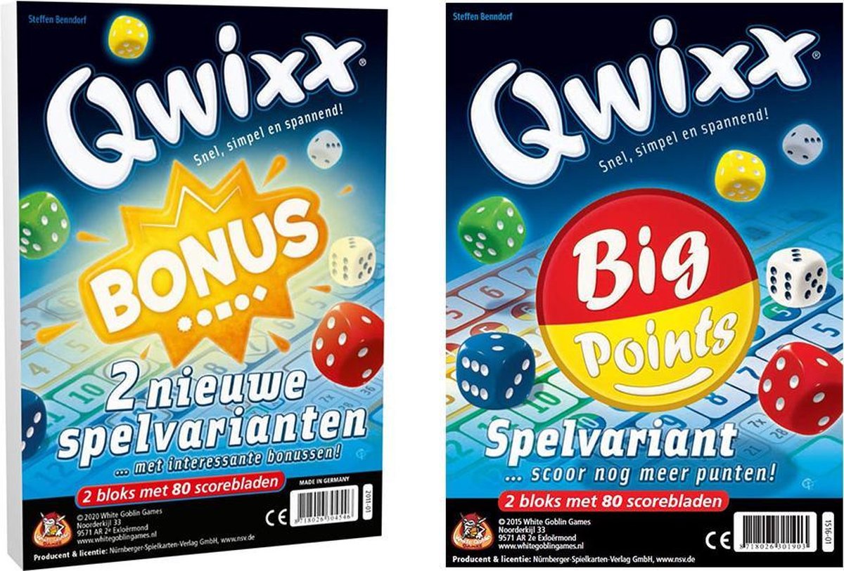 Qwixx Bonus + Qwixx Big Points Scoreblokken