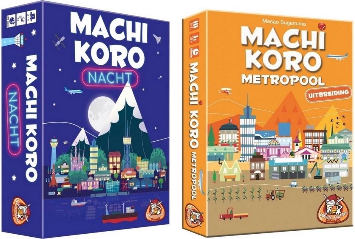 Spellenbundel - 2 stuks - Machi Koro - Nacht editie & Metropool (Basisspel niet inbegrepen)