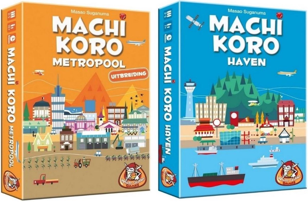 Spellenbundel - 2 stuks - Machi Koro - Uitbreidingen - Haven & Metropool