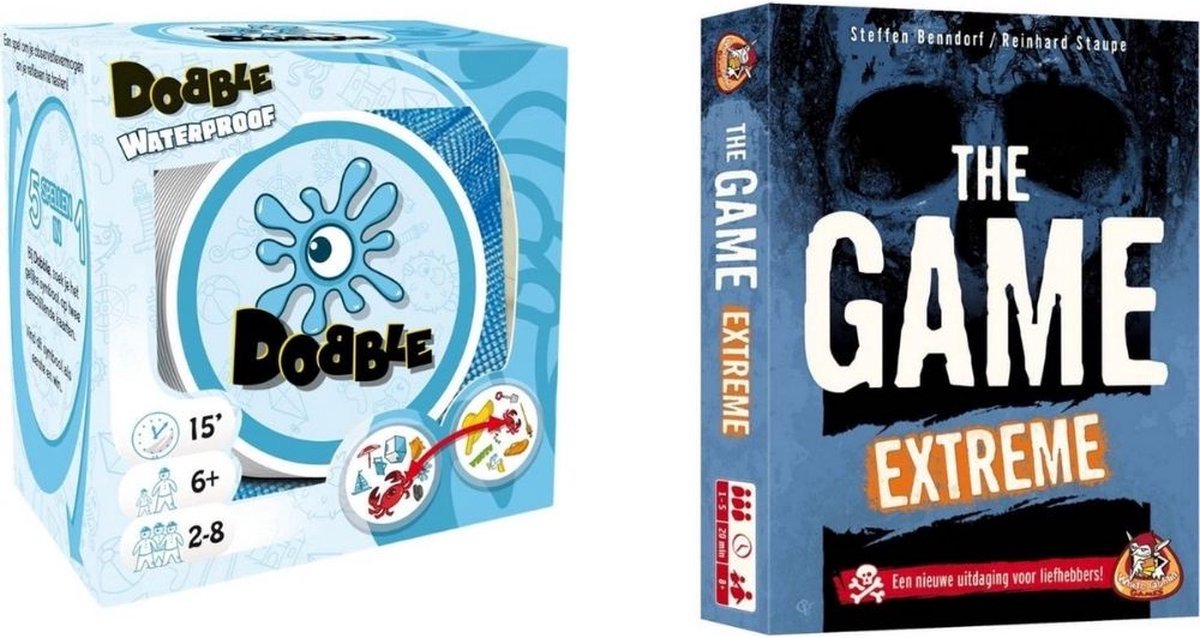 Spellenbundel - Kaartspel - 2 stuks - Dobble Beach Waterproof & The Game Extreme