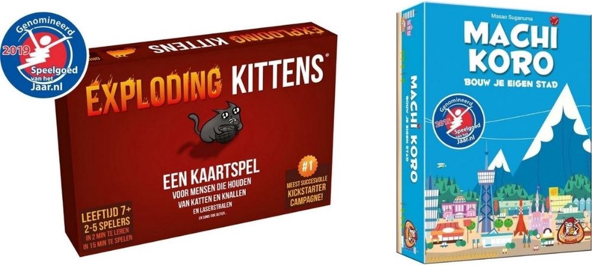 Spellenbundel - Kaartspel - 2 stuks - Exploding Kittens & Machi Koro Basisspel