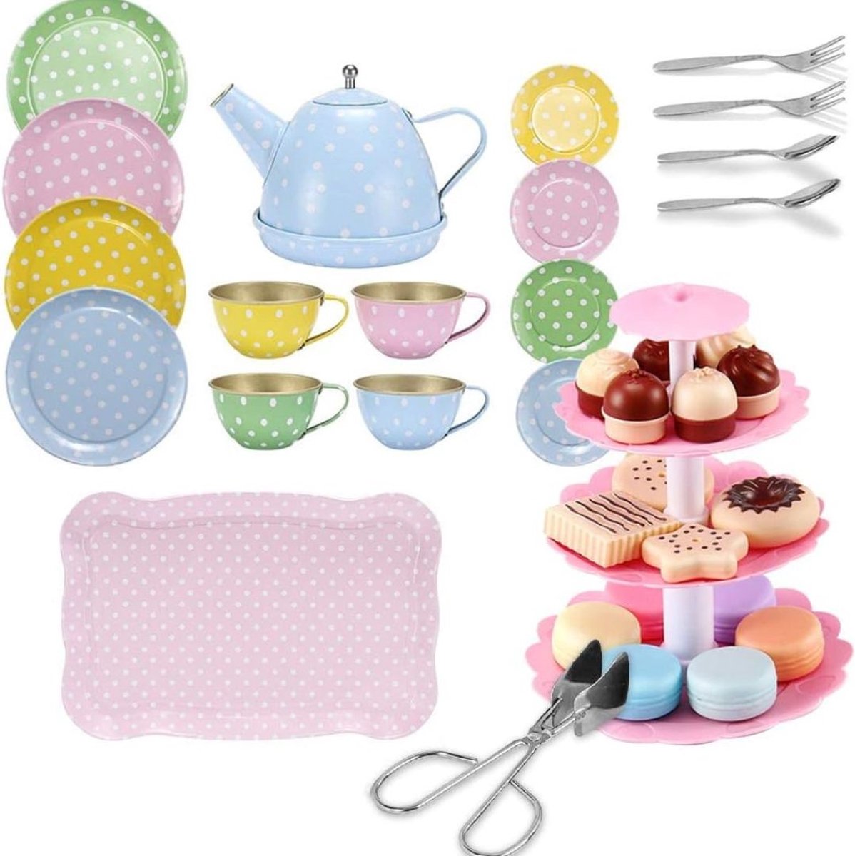 Theeservies Speelgoed voor Kinderen - Kinderspeelgoed 1 2 3 Jaar en Ouder - Meisjes en Jongens - Luxe Set
