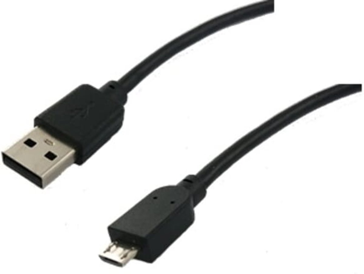 USB2.0 A naar USB2.0 Micro B Kabel 0.5 Meter - Zwart