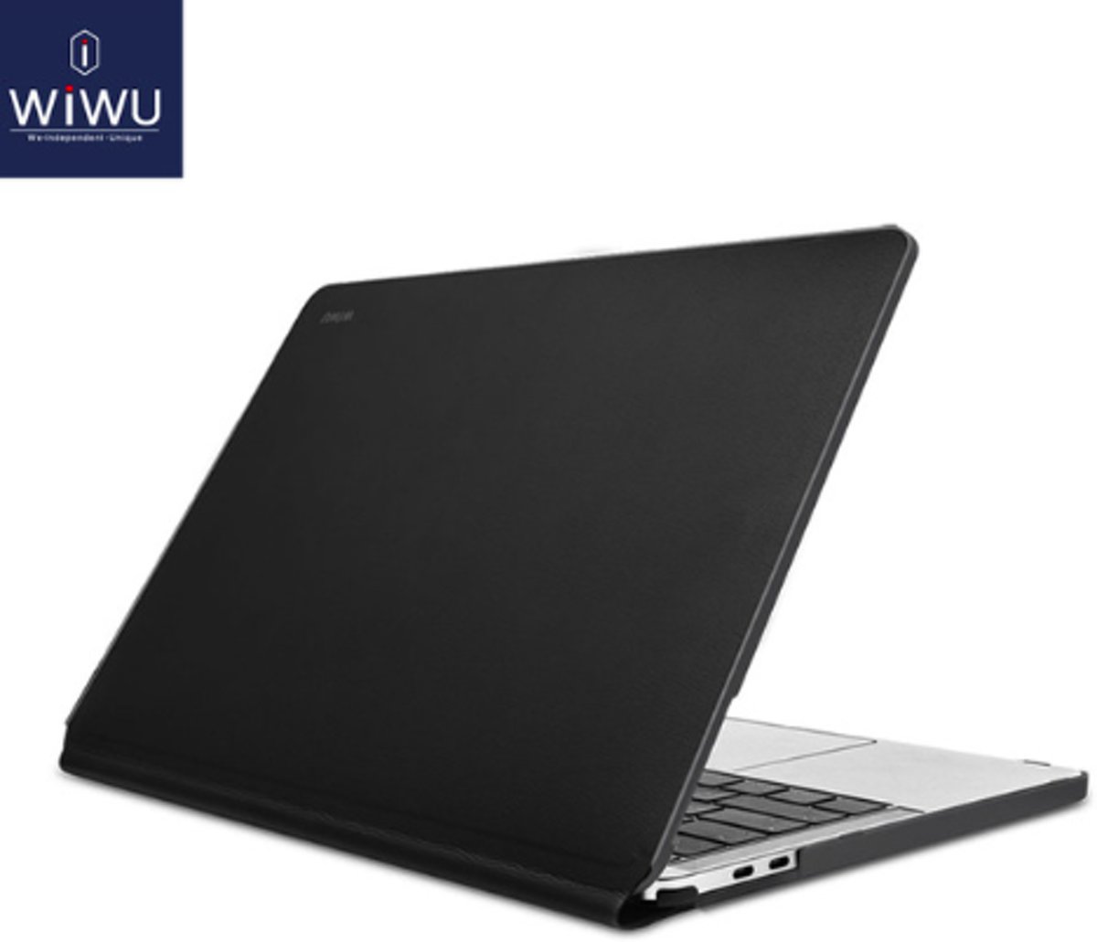 PU Leer Hard Cover voor Apple MacBook Pro 13 inch (A1706 / A1708) - Zwart