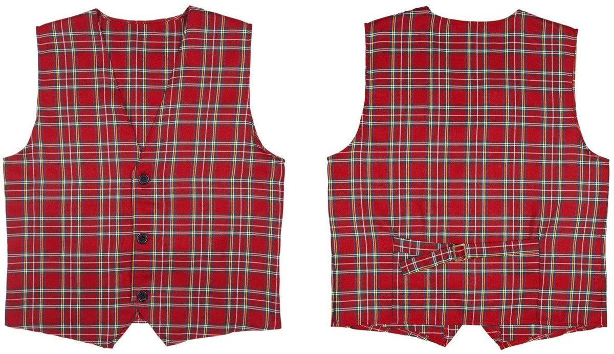 Vest rode ruit Tartan  - Maat (M)