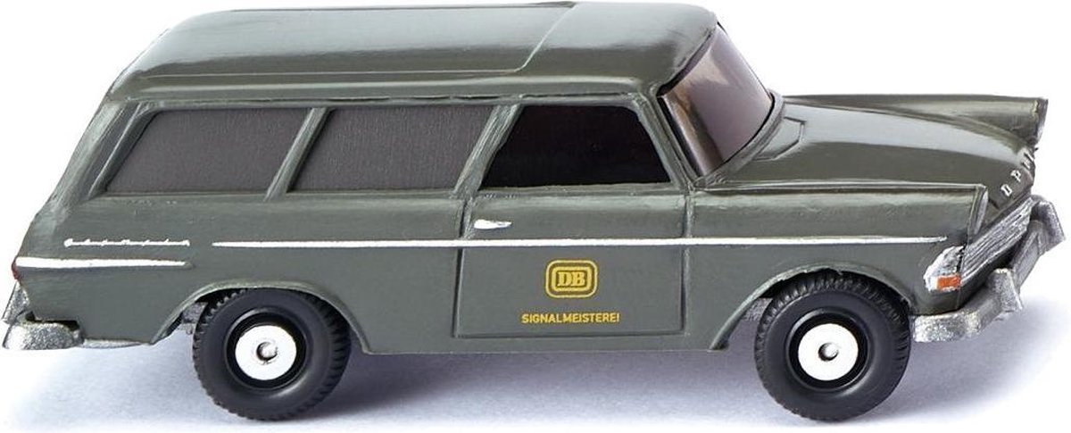 Wiking Miniatuurauto Opel Rekord 60 Vcaravan Die-cast Zink 1:87 Grijs