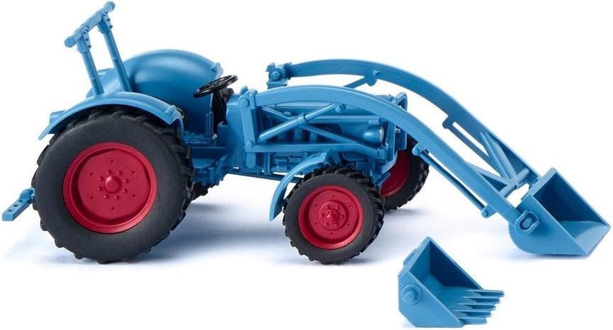 Wiking Miniatuurtractor Eicher Königstiger Voorlader 1:87 Blauw