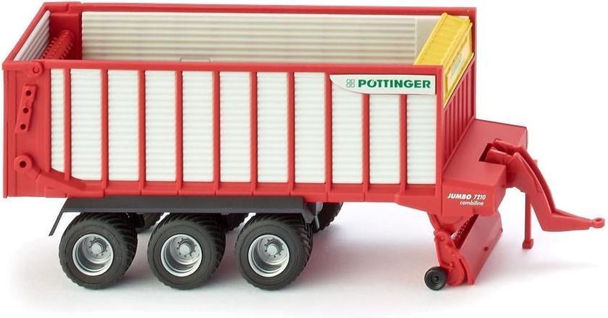 Wiking Miniatuurtrailer Pöttinger 1:87 Rood/wit