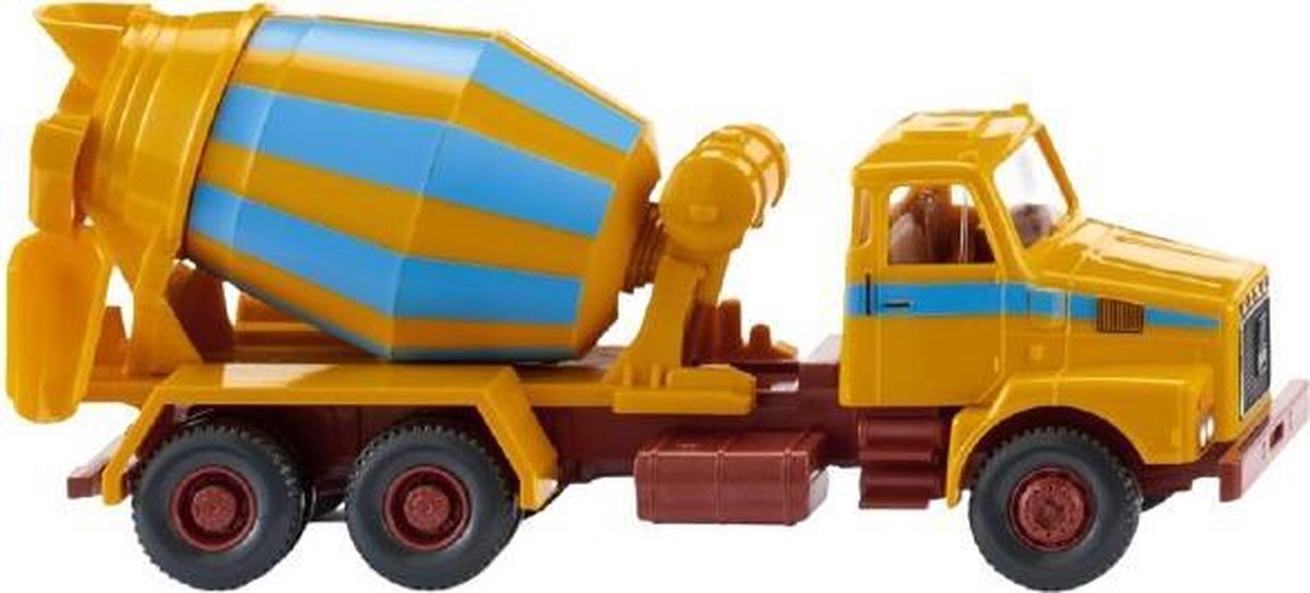 miniatuurauto betonmixer Volvo N10 1:87 geel/blauw