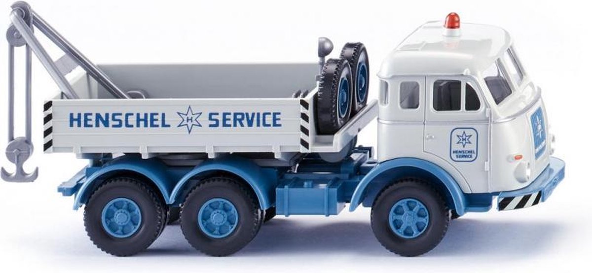 miniatuurauto sleepwagen Henschel Service 1:87 wit/blauw